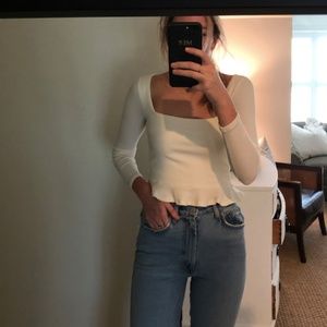 White Long Sleeve Top About Us